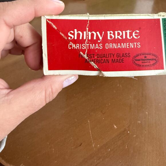 Max Eckardt Shiny Brite Christmas Ornaments 2” Glass 10 Blue Silver Holiday USA - Picture 4 of 12